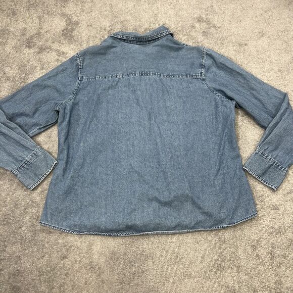 Vintage Holiday Editions Halloween Candy Embroidered Denim Shirt Button Up XL - Picture 9 of 11
